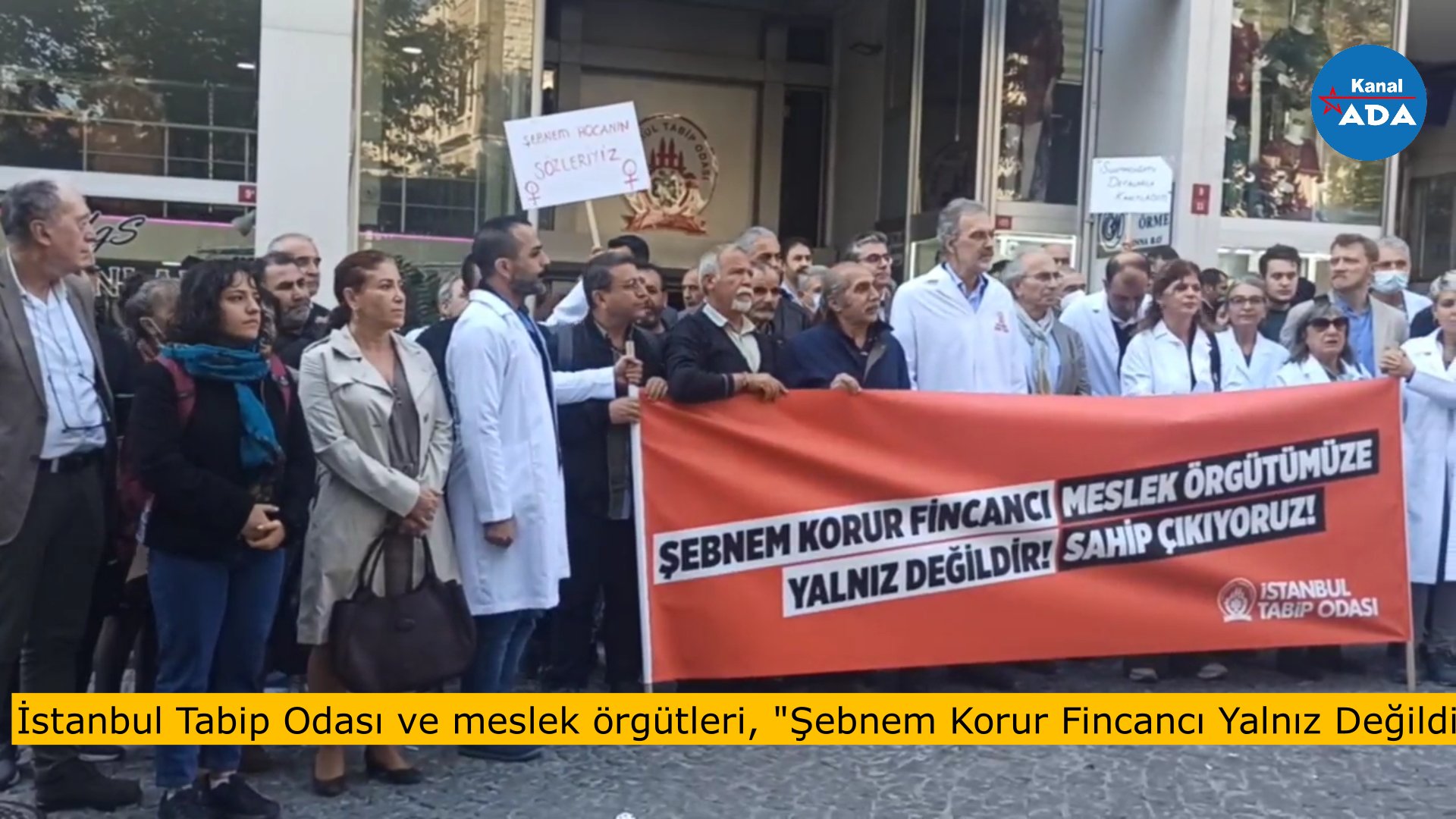 Prof.Dr. Şebnem Korur Fincancı'nın serbest bırakılması için İstanbul Tabip Odası'nda açıklama
